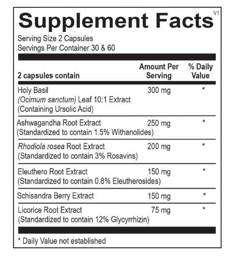 Ortho Molecular TruAdapt - supplement facts