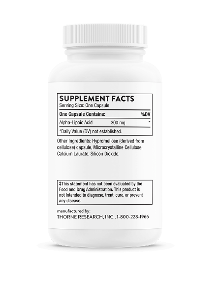 Thorne Alpha Lipoic Acid - back