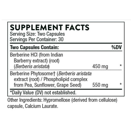 Thorne Berberine - supplement facts